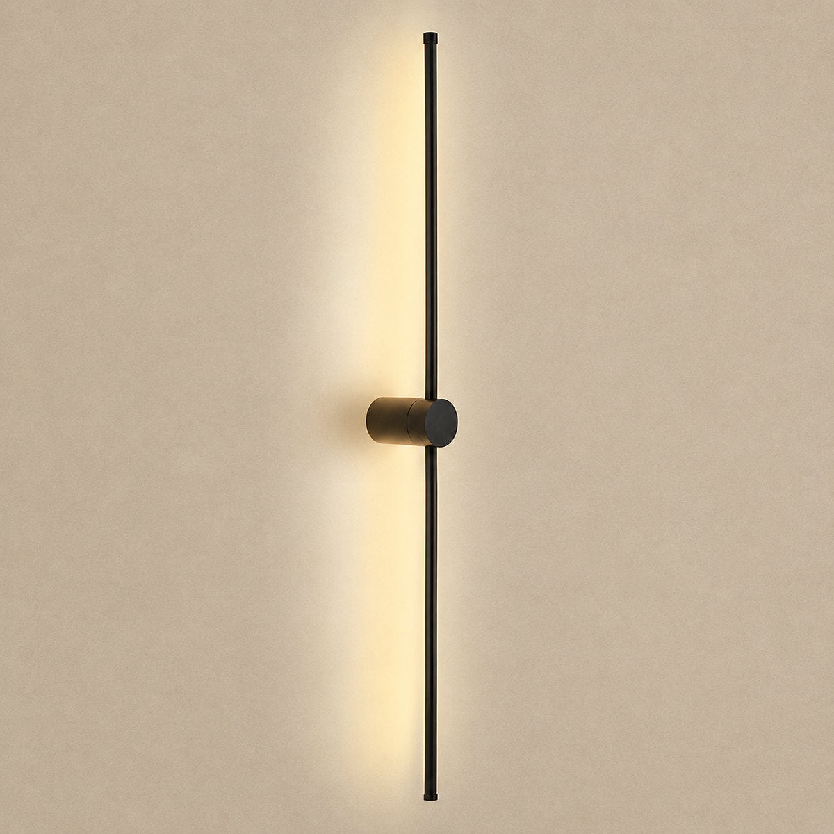 Linear LED Wall Lamp, 2.3-Inch x H 23.6~47.2-Inch, Black, Warm Light for Living Room & Dining Room
