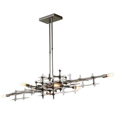 Linear Pendant Light Fixture In Stainless Steel - Lightings Menu