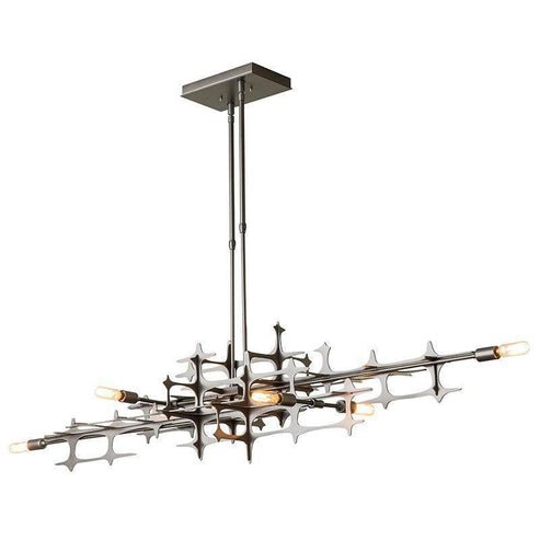 Linear Pendant Light Fixture In Stainless Steel - Lightings Menu
