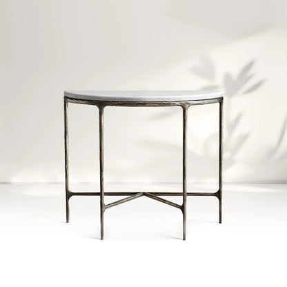 Giacometti Marble Demilune Console Table