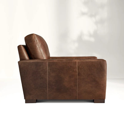 Mavica Leather Armchair Ottoman