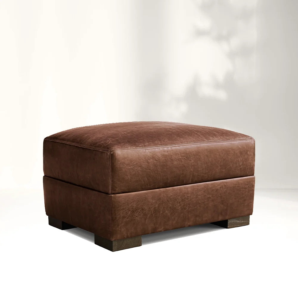 Mavica Leather Armchair Ottoman