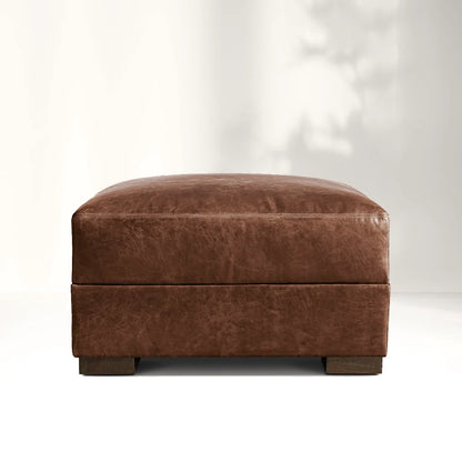 Mavica Leather Armchair Ottoman