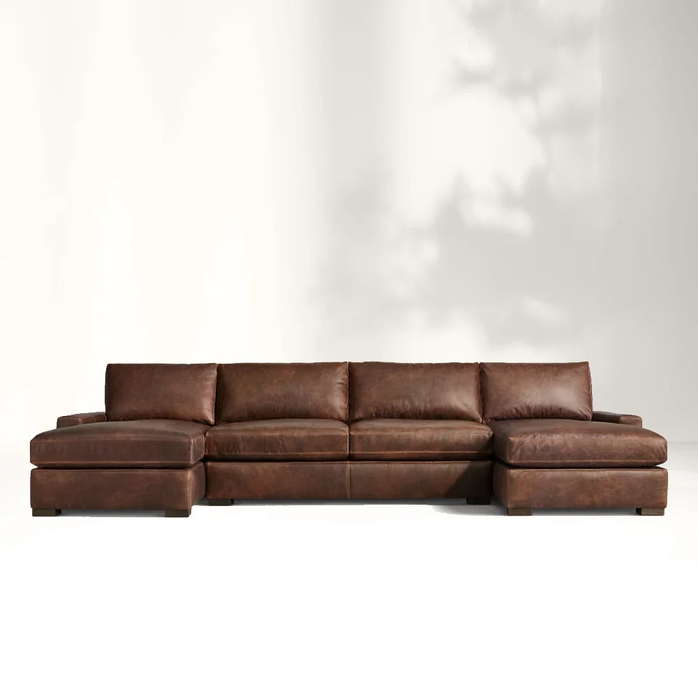 Mavica Leather Modular Sectional Sofa