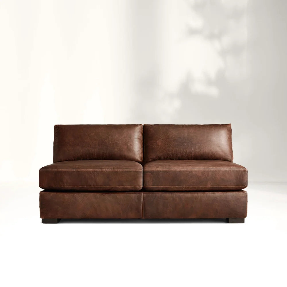 Mavica Leather Modular Sectional Sofa