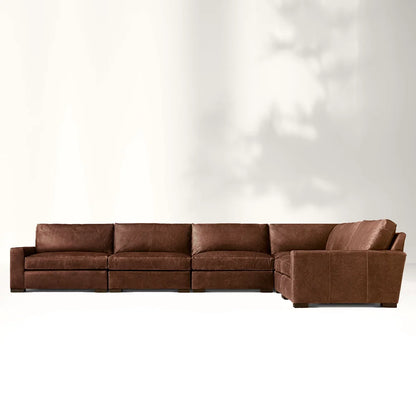 Mavica Leather Modular Sectional Sofa