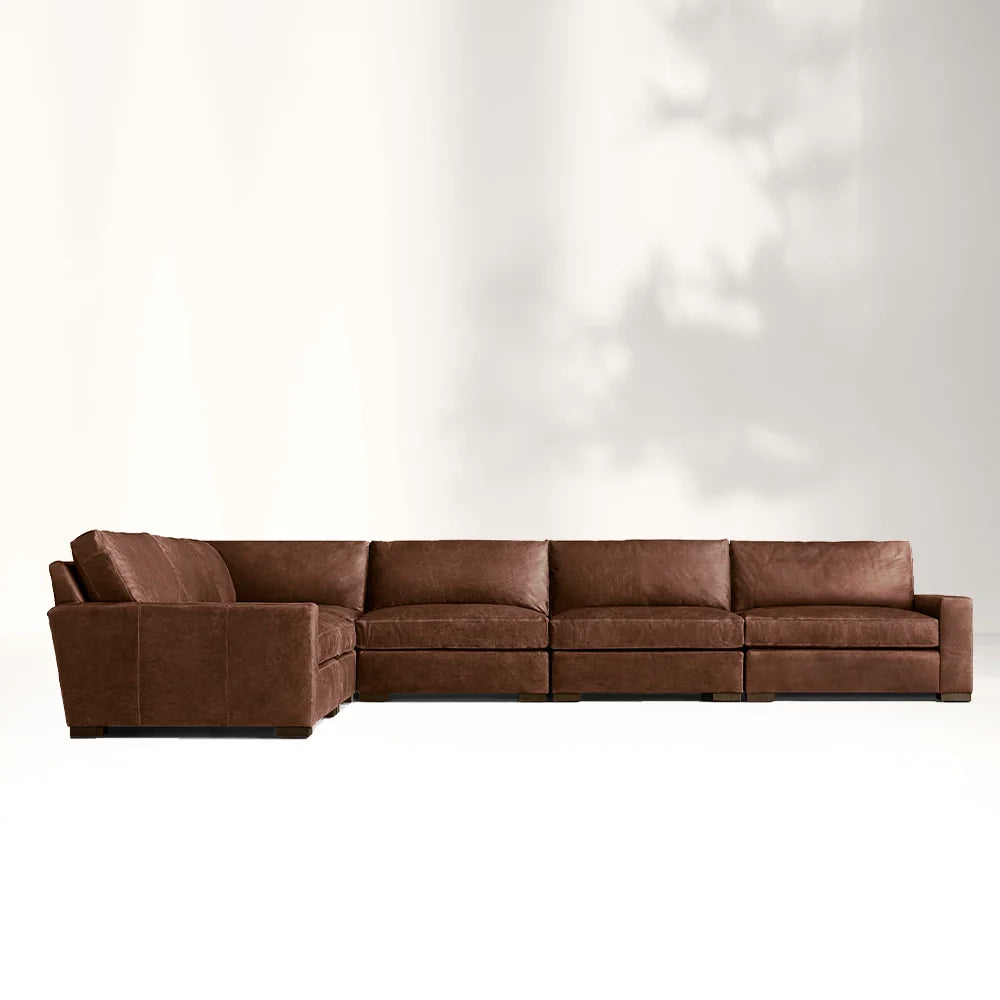 Mavica Leather Modular Sectional Sofa