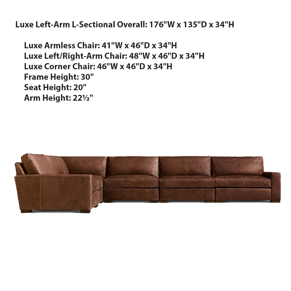 Mavica Leather Modular Sectional Sofa