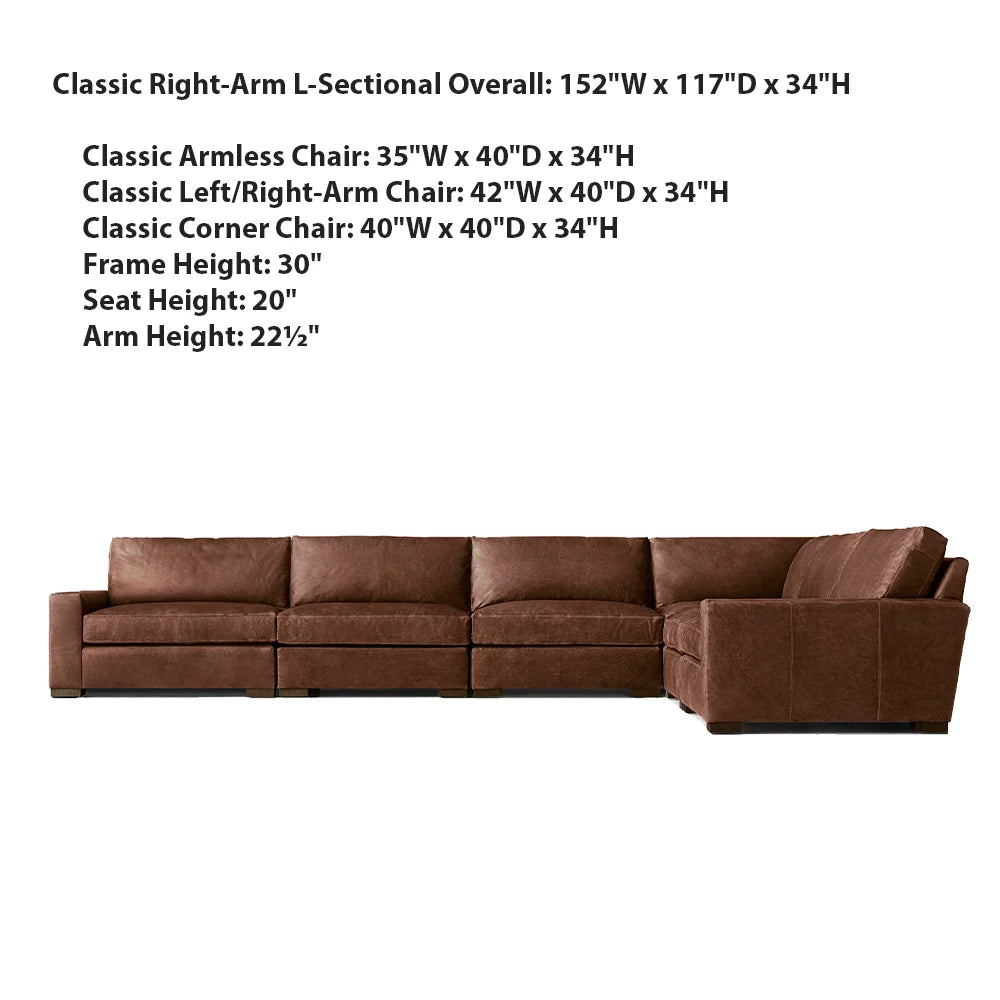 Mavica Leather Modular Sectional Sofa