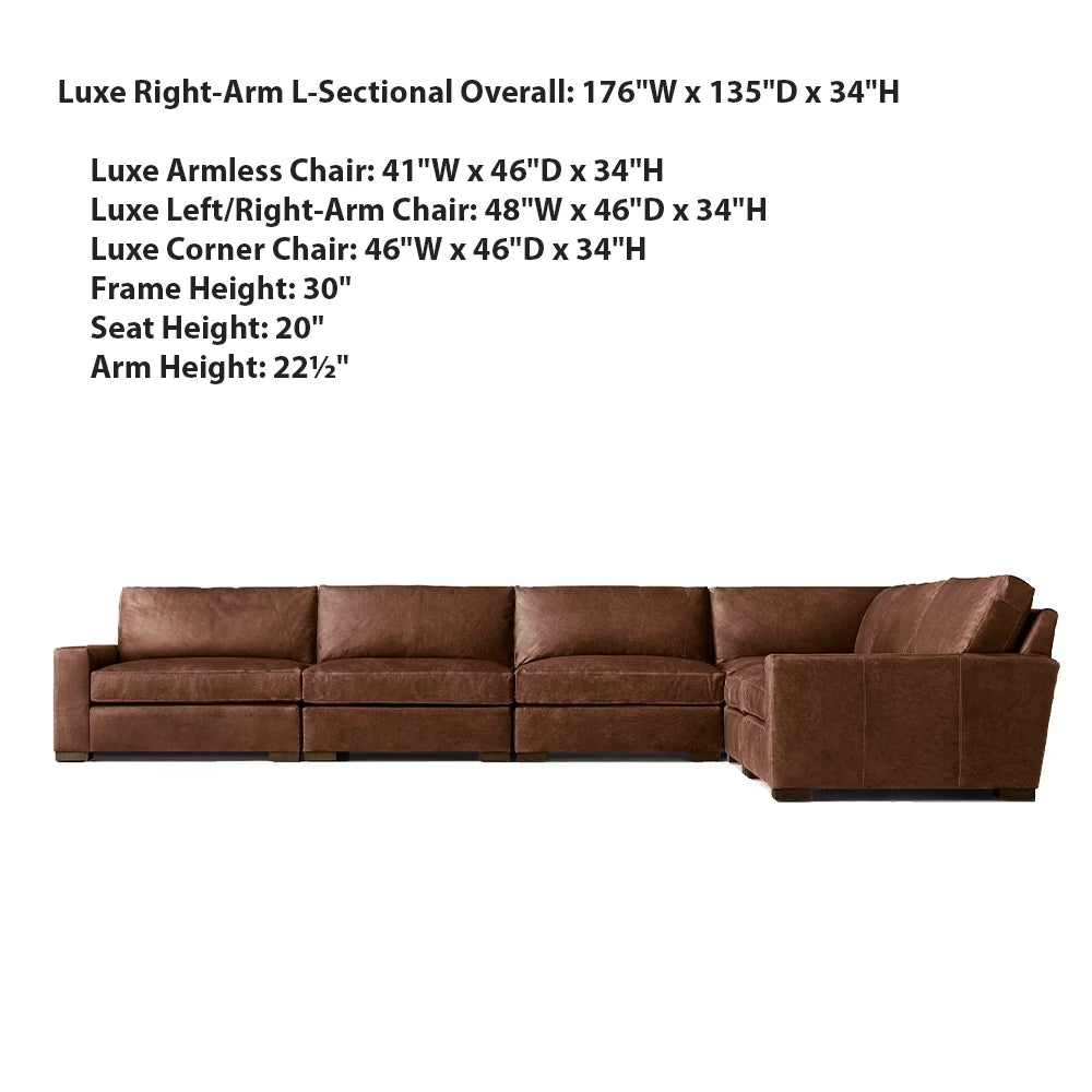 Mavica Leather Modular Sectional Sofa