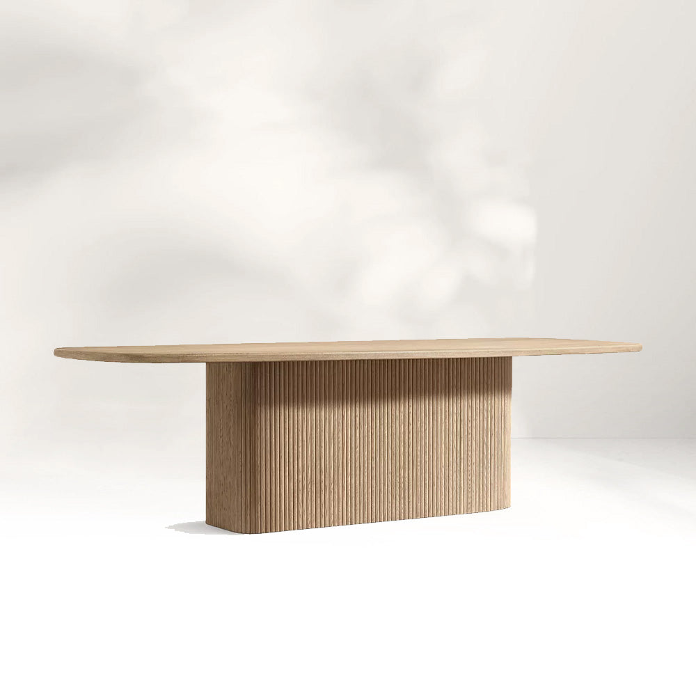 Mulho Pedestal Rectangular Wood Dining Table