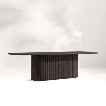 Mulho Pedestal Rectangular Wood Dining Table