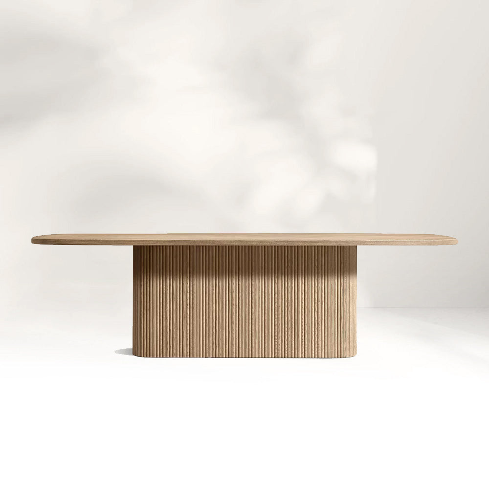 Mulho Pedestal Rectangular Wood Dining Table