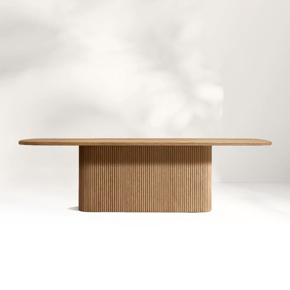 Mulho Pedestal Rectangular Wood Dining Table