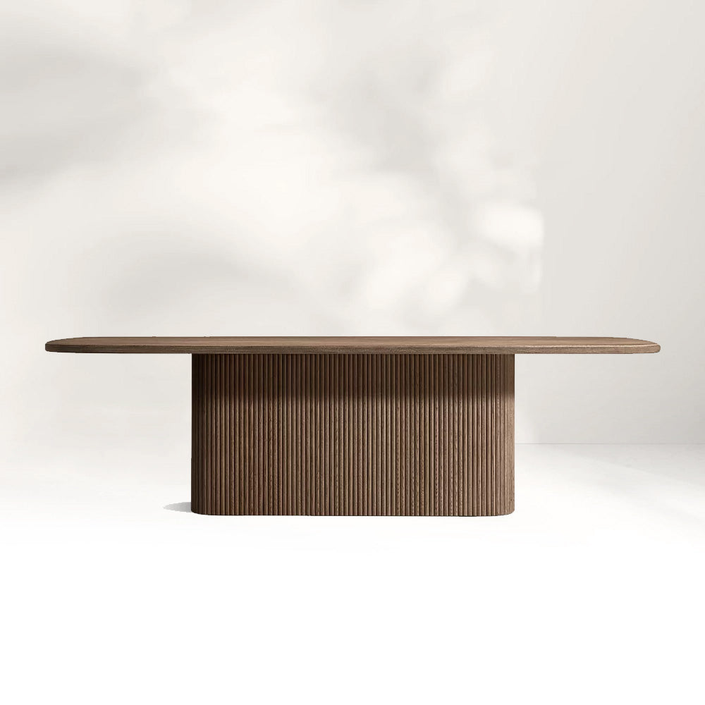 Mulho Pedestal Rectangular Wood Dining Table