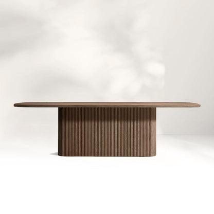 Mulho Pedestal Rectangular Wood Dining Table