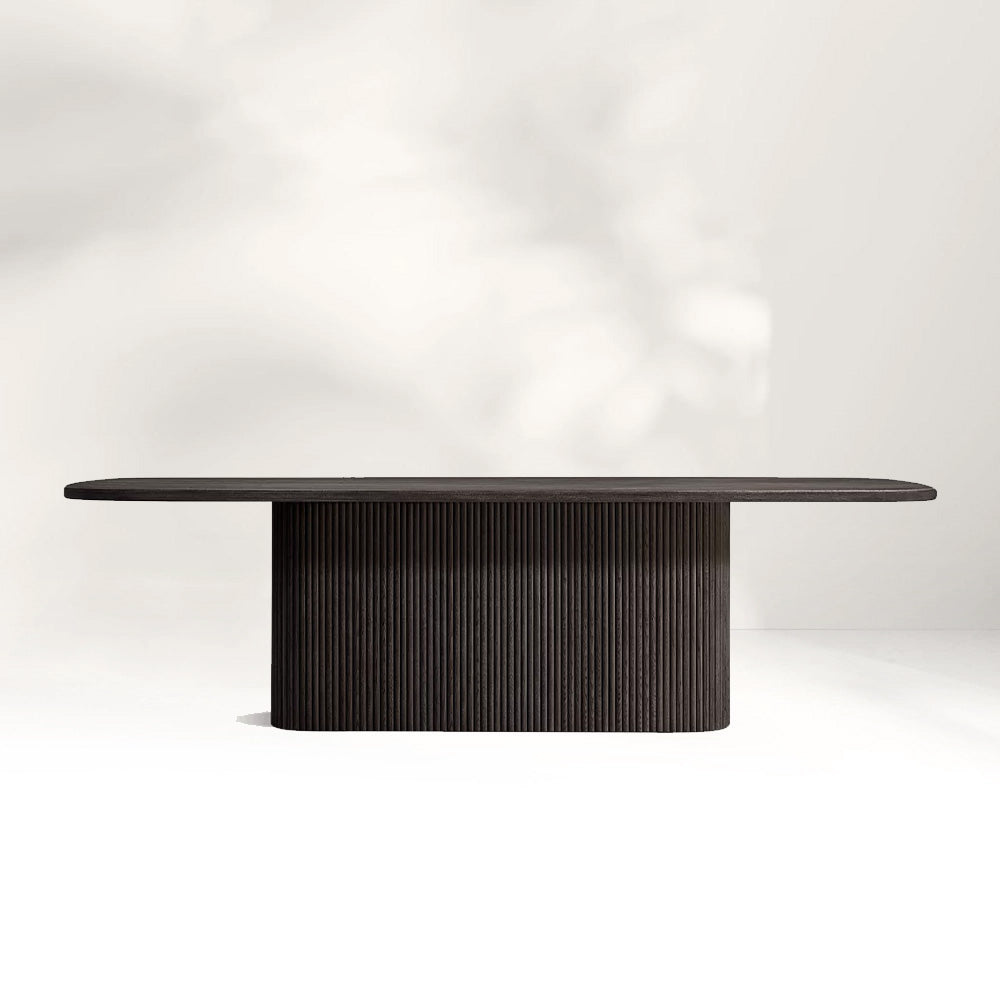 Mulho Pedestal Rectangular Wood Dining Table