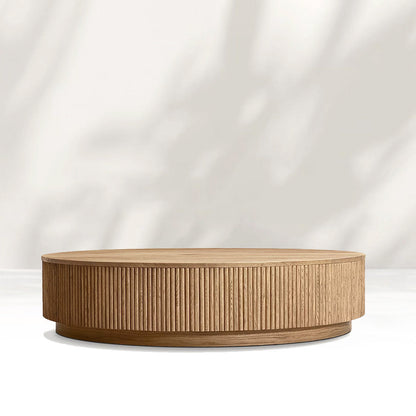 Mulho Plinth Round Wood Coffee Table