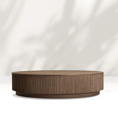 Mulho Plinth Round Wood Coffee Table