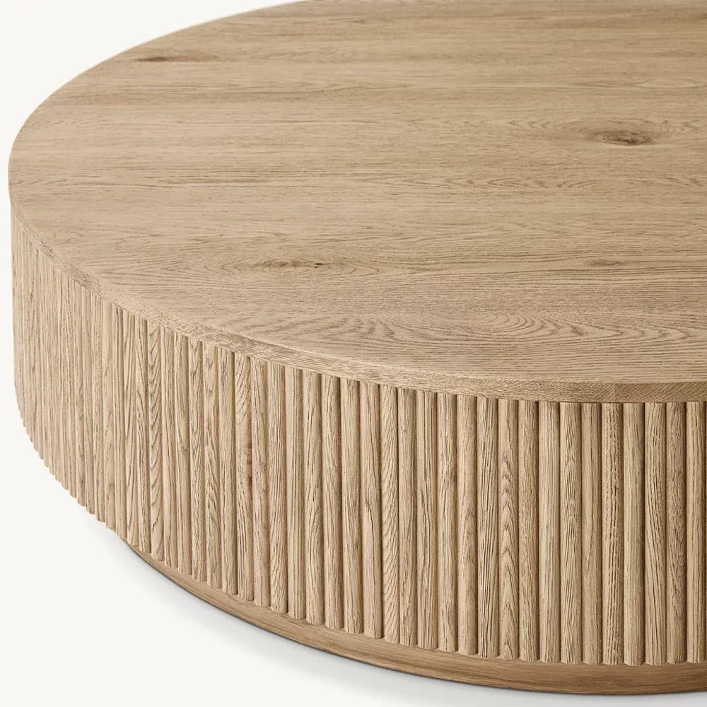 Mulho Plinth Round Wood Coffee Table