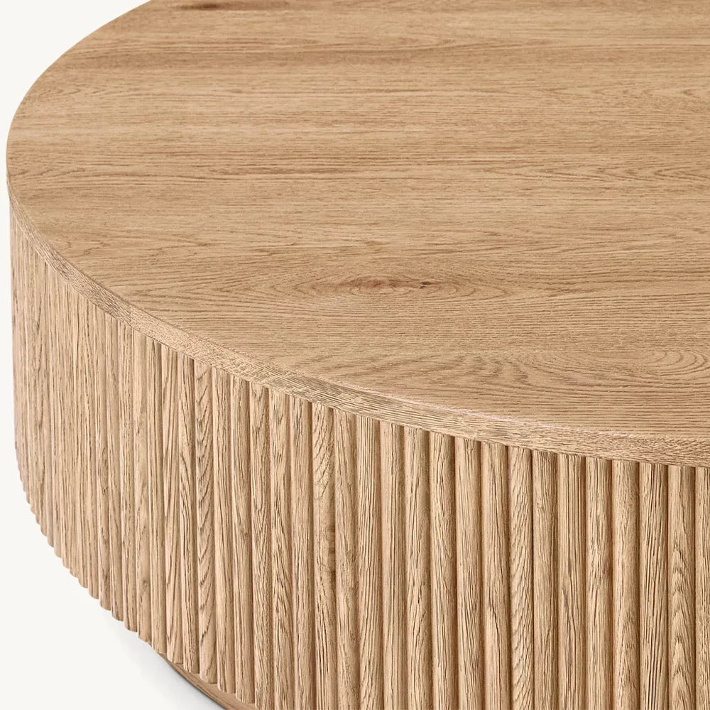 Mulho Plinth Round Wood Coffee Table