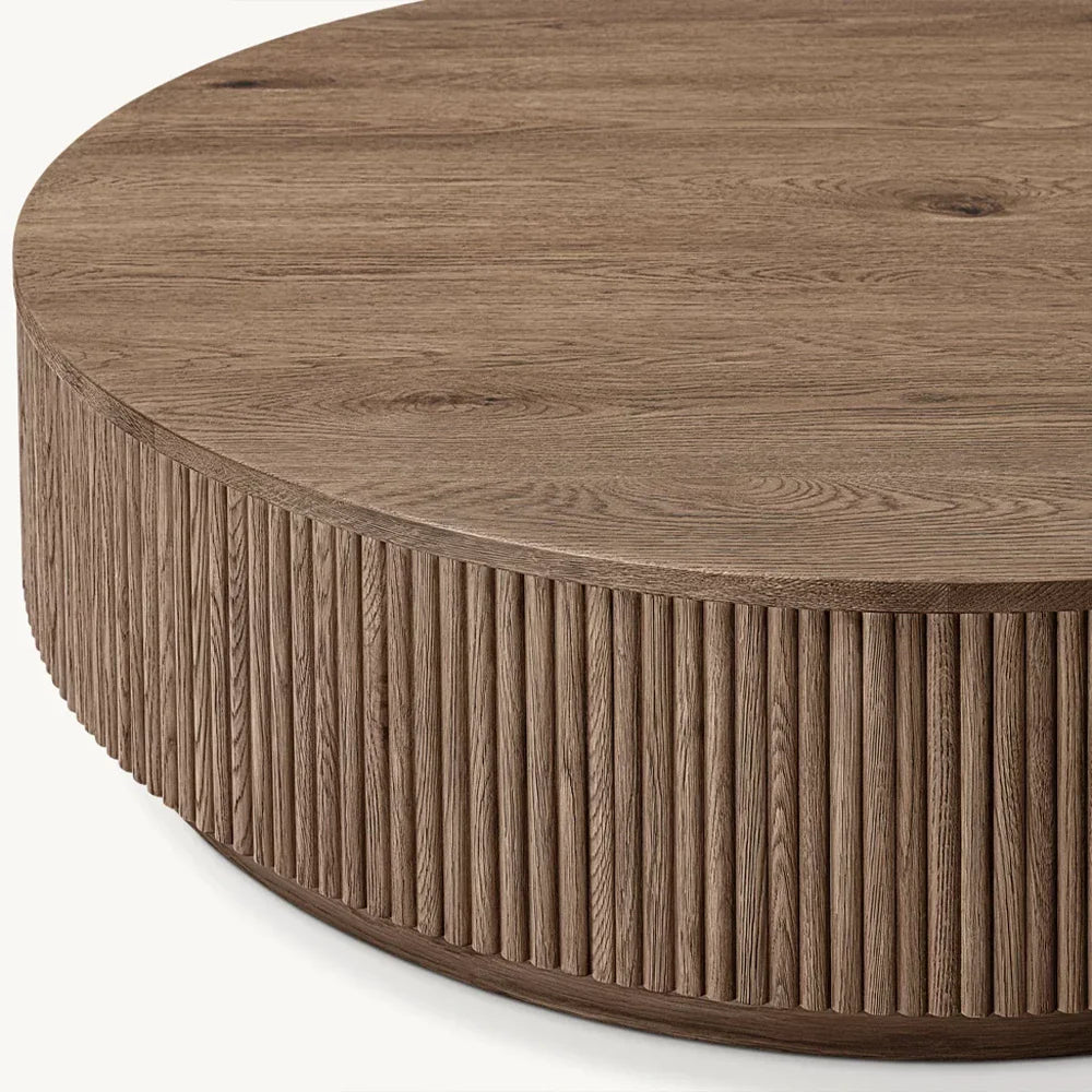 Mulho Plinth Round Wood Coffee Table