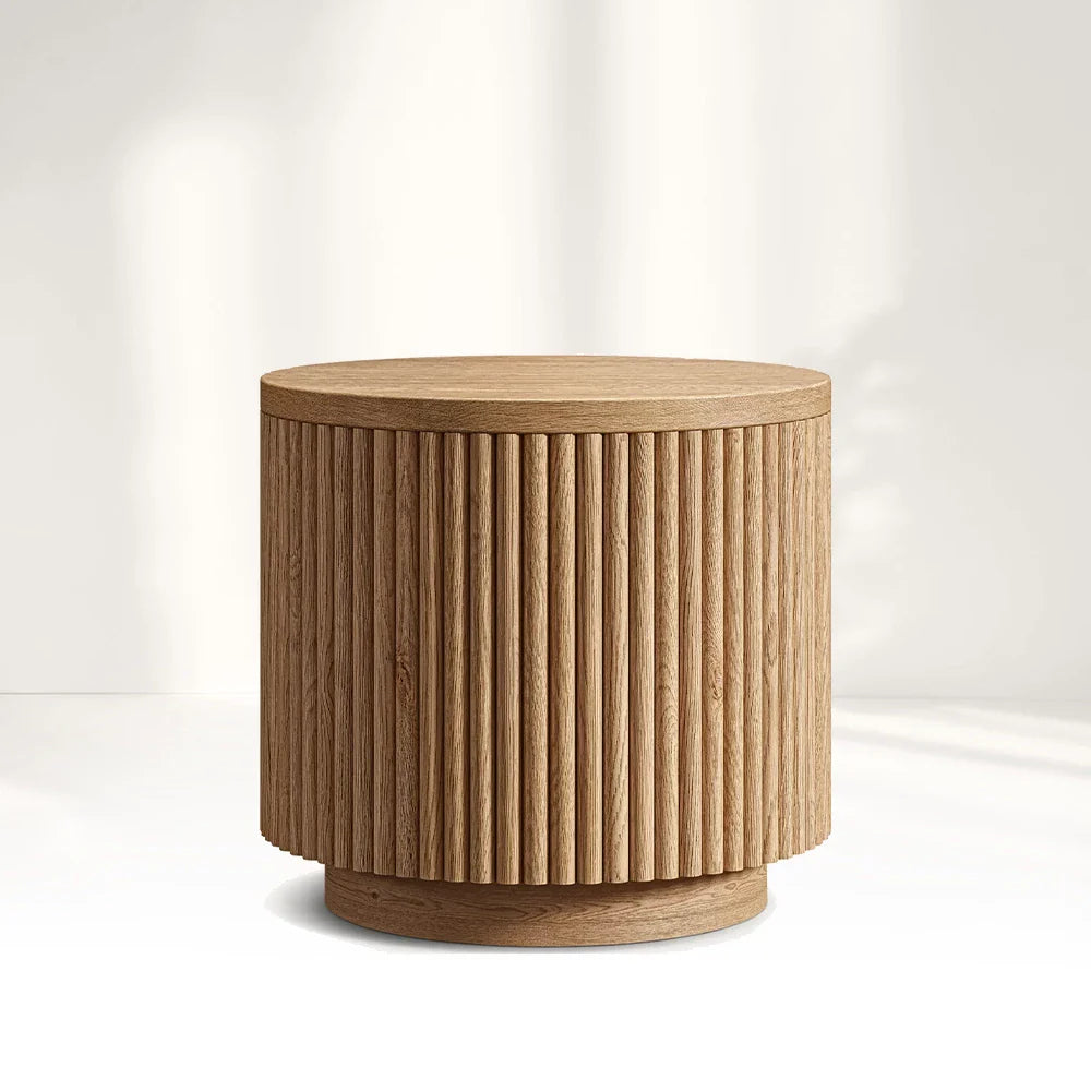 Mulho Wood Round Side Table