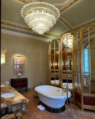 Flower Blossom Art Glass Chandelier for Living Room/Bedroom