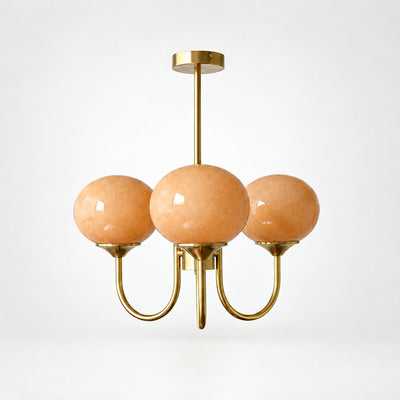 Hand-Sprayed Glass Multi-Light Chandelier