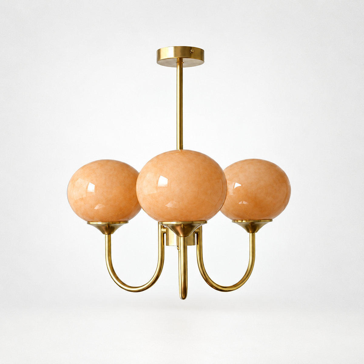 Hand-Sprayed Glass Multi-Light Chandelier