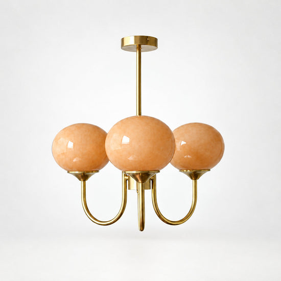 Hand-Sprayed Glass Multi-Light Chandelier