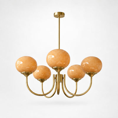 Hand-Sprayed Glass Multi-Light Chandelier