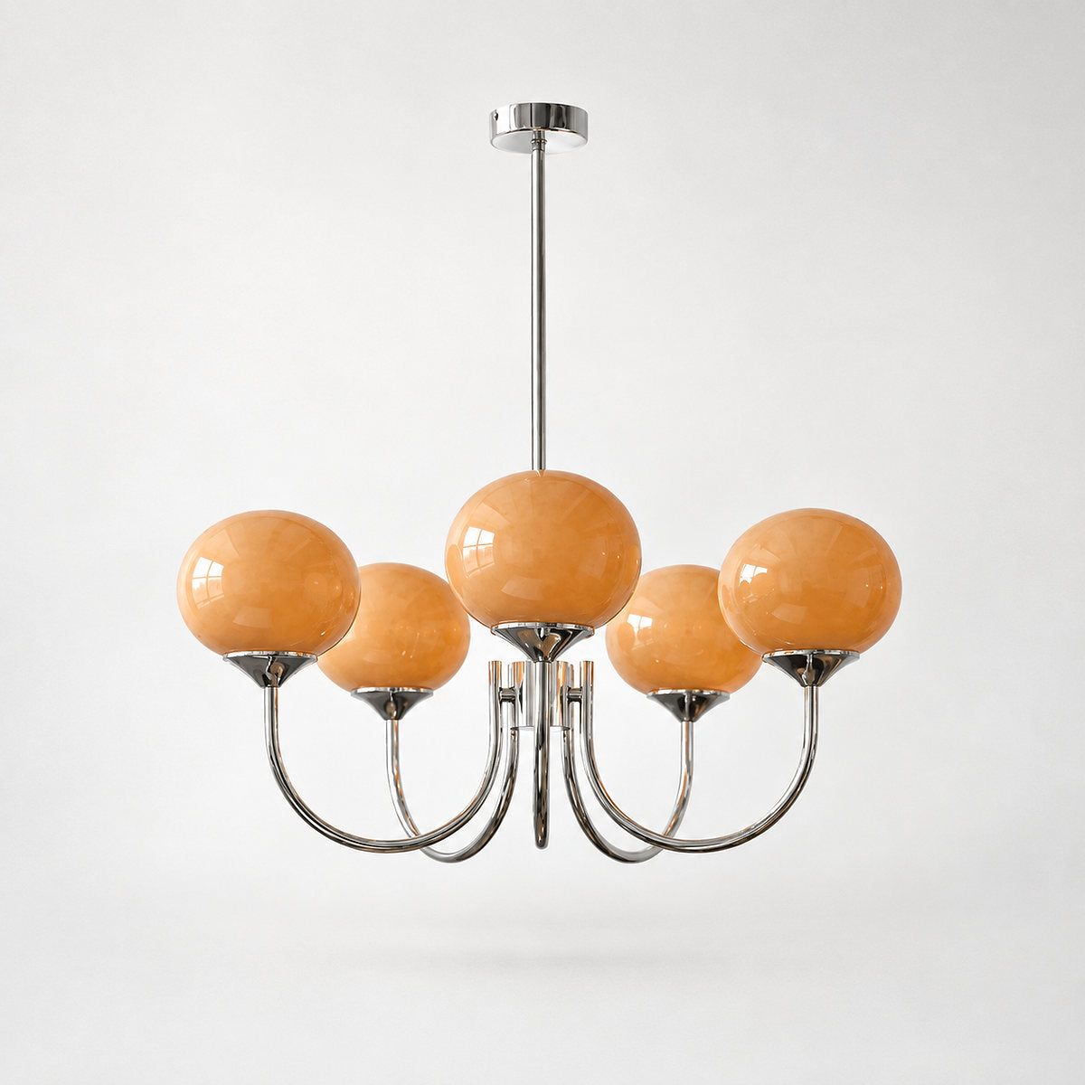 Hand-Sprayed Glass Multi-Light Chandelier