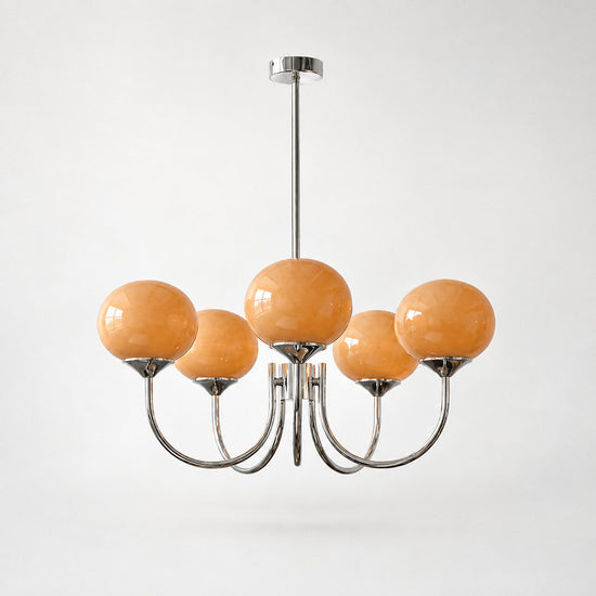 Hand-Sprayed Glass Multi-Light Chandelier