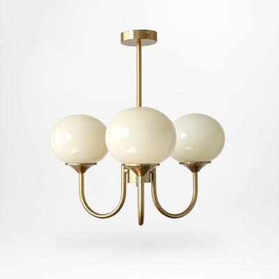 Hand-Sprayed Glass Multi-Light Chandelier