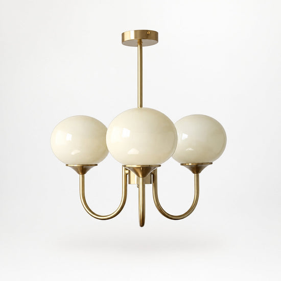 Hand-Sprayed Glass Multi-Light Chandelier