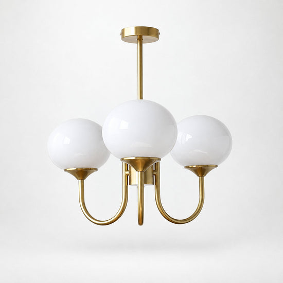 Hand-Sprayed Glass Multi-Light Chandelier