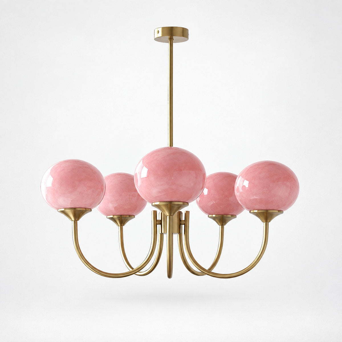 Hand-Sprayed Glass Multi-Light Chandelier