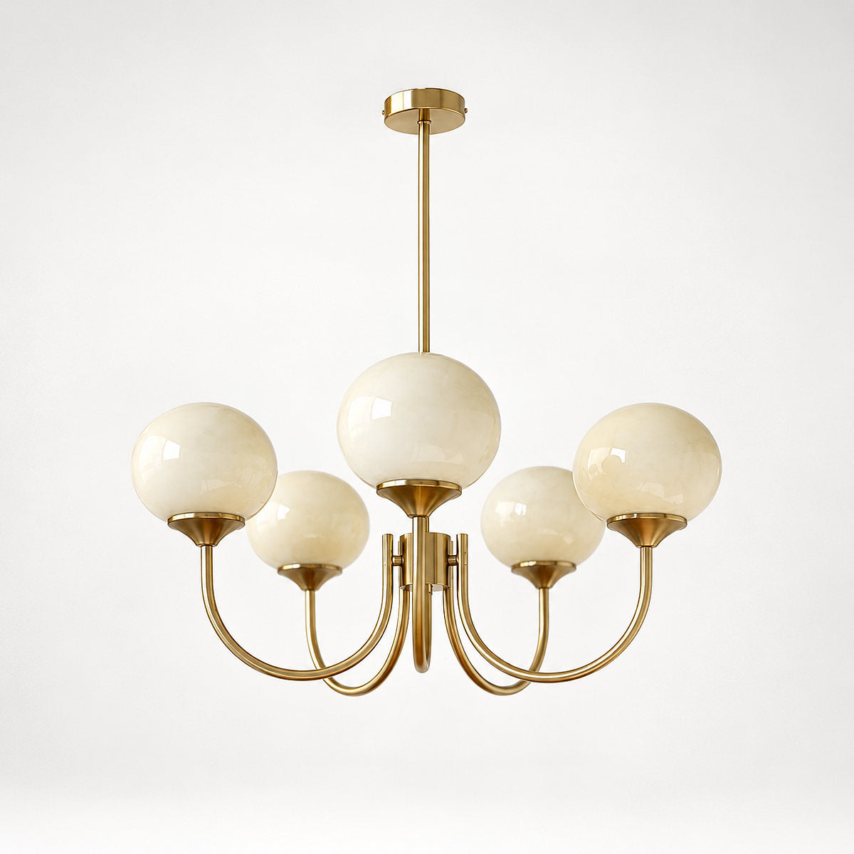 Hand-Sprayed Glass Multi-Light Chandelier