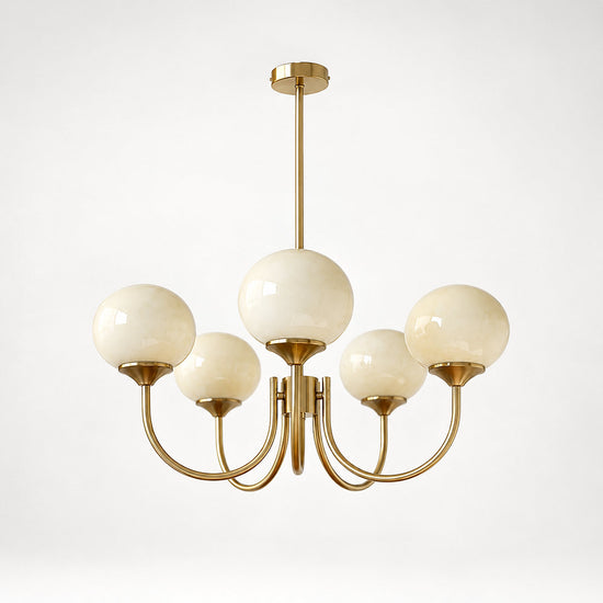 Hand-Sprayed Glass Multi-Light Chandelier