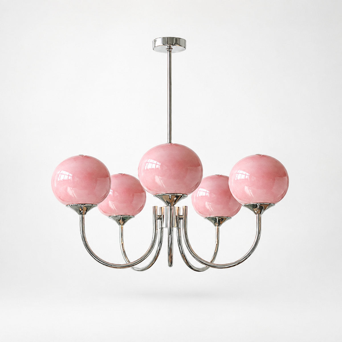 Hand-Sprayed Glass Multi-Light Chandelier