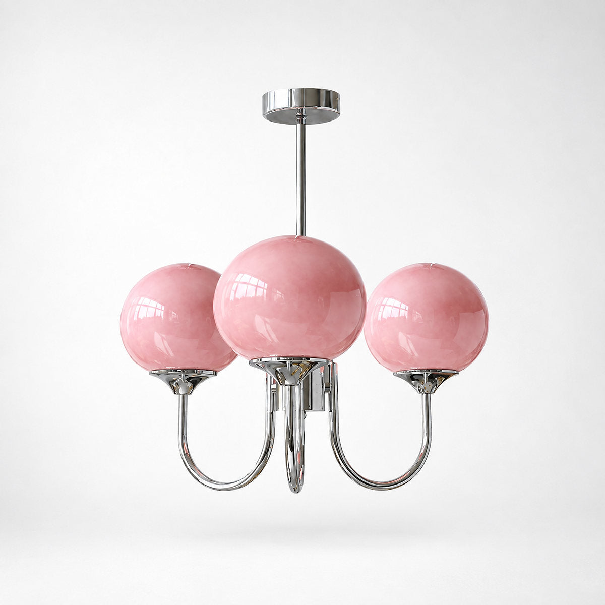 Hand-Sprayed Glass Multi-Light Chandelier