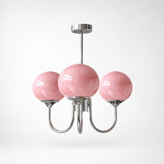 Hand-Sprayed Glass Multi-Light Chandelier