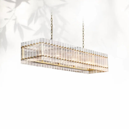 Sun Marcus Glass Rectangle Chandelier 54", 72"