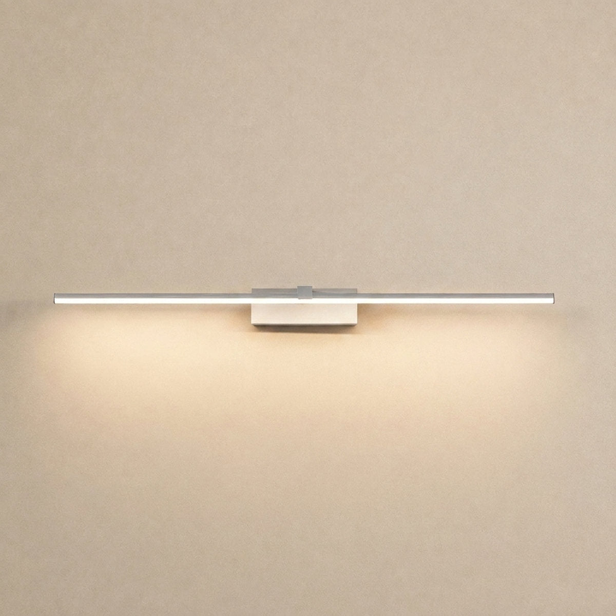 Metal Linear Mirror Wall Lamp, L 15.7~31.5-Inch x H 3.1-Inch, Black, Warm Light for Living Room & Dining Room