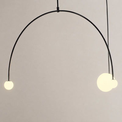 Tricolordeer Curved Metal Arc Sphere Chandelier