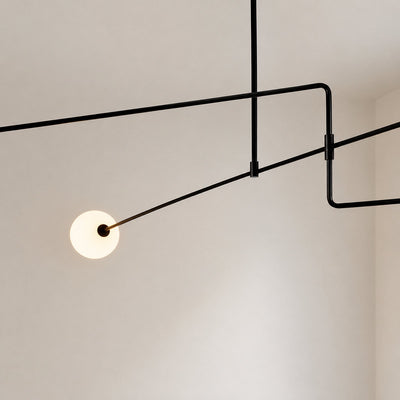 Tricolordeer Curved Metal Arc Sphere Chandelier