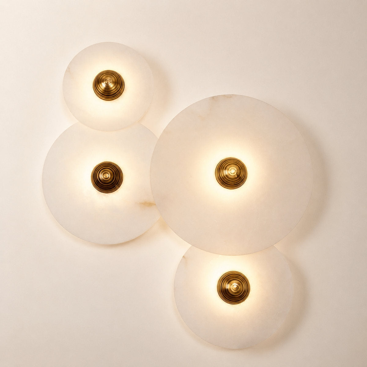 Nayra Alabaster Wall Lamp, 7.9~13.8-Inch, White & Bronze, Triac Warm Dimming for Living Room & Dining Room