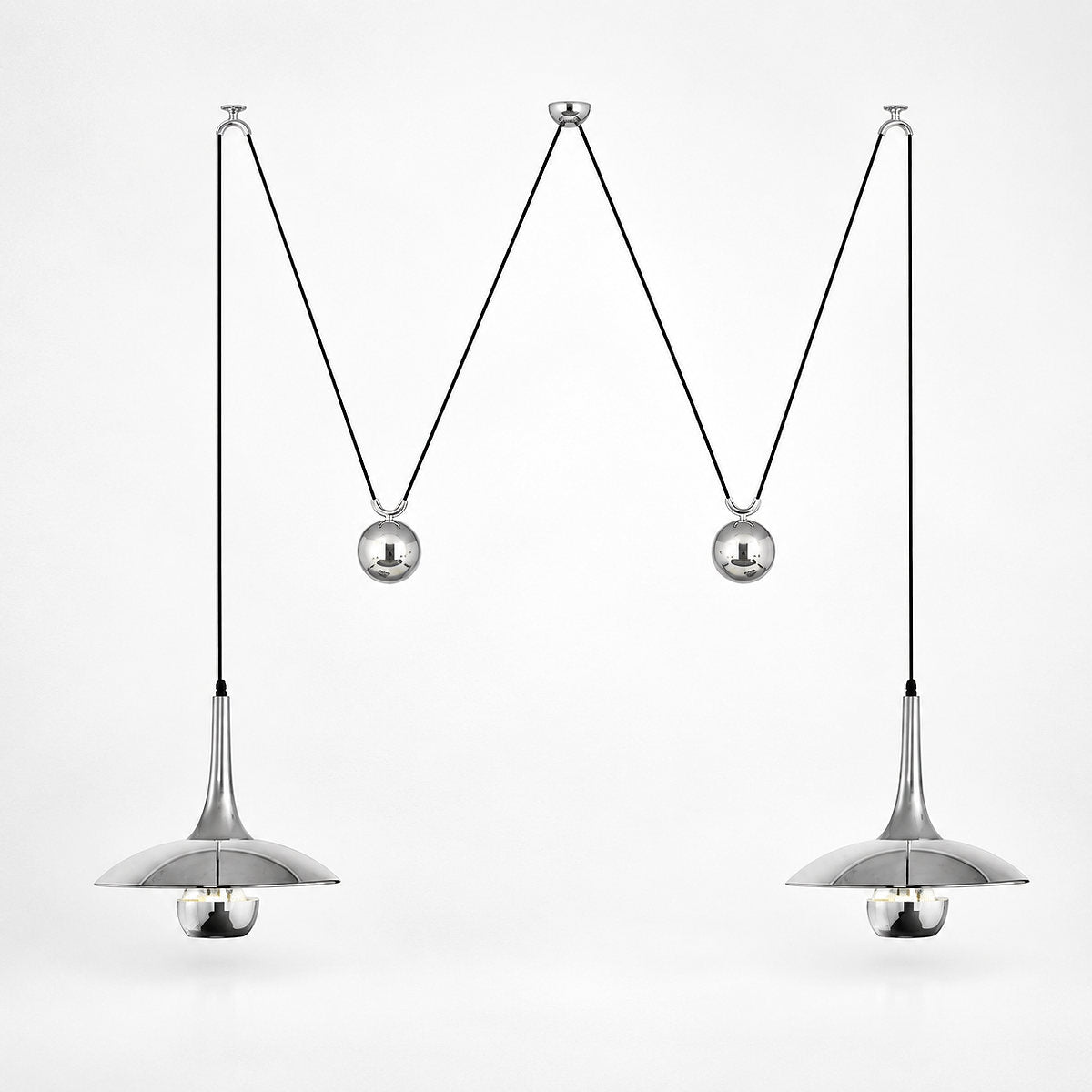 Adjustable Metal Counterweight Pendant Light for Dining Room & Living Room