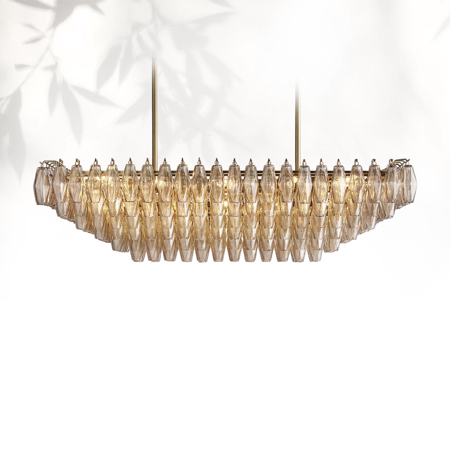 Chiaravalle Glass Tired Rectangular Chandelier
